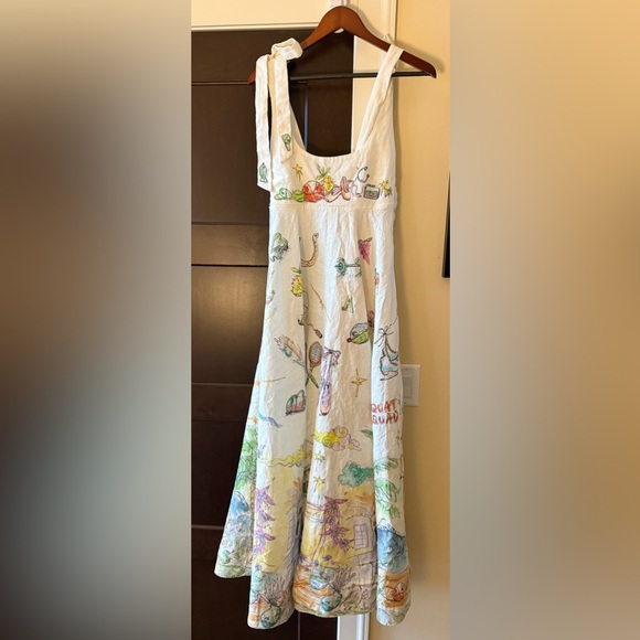 Alemais Anouk Colantoni Ballet Tie-Strap Midi Dress US 6